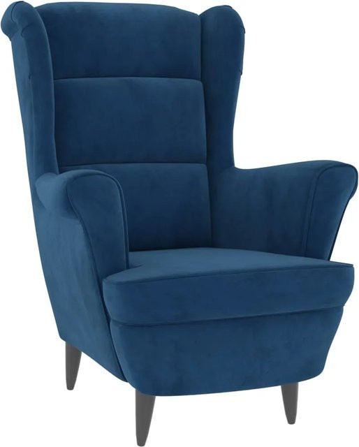 vidaXL Sessel Modell 3 aus Samt in Blau mit Armlehnen und Holzrahmen - Bild 1