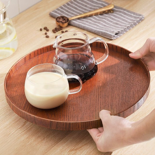 Stookits Massivholz Servierteller rund in Braun für Obst, Snacks und Sushi - Bild 1