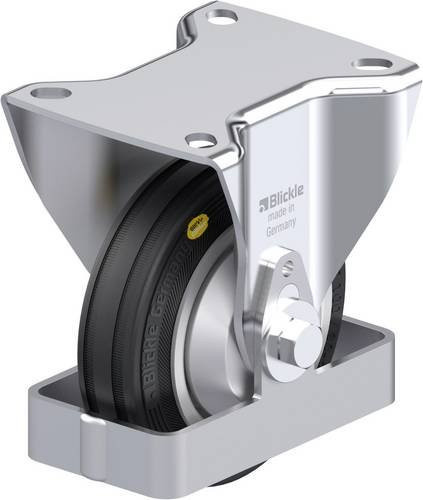 Blickle Stahlblech-Bockrolle B-RD 100R-FA-FS in Schwarz und Silber mit 100 mm Rad-Durchmesser und 100 kg Tragfähigkeit - Bild 1