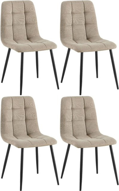 4er Set Esszimmerstühle DELUKE FIGAD in Cord-Optik, Farbe Taupe, B/T/H: 45 x 55 x 84 cm - Bild 1