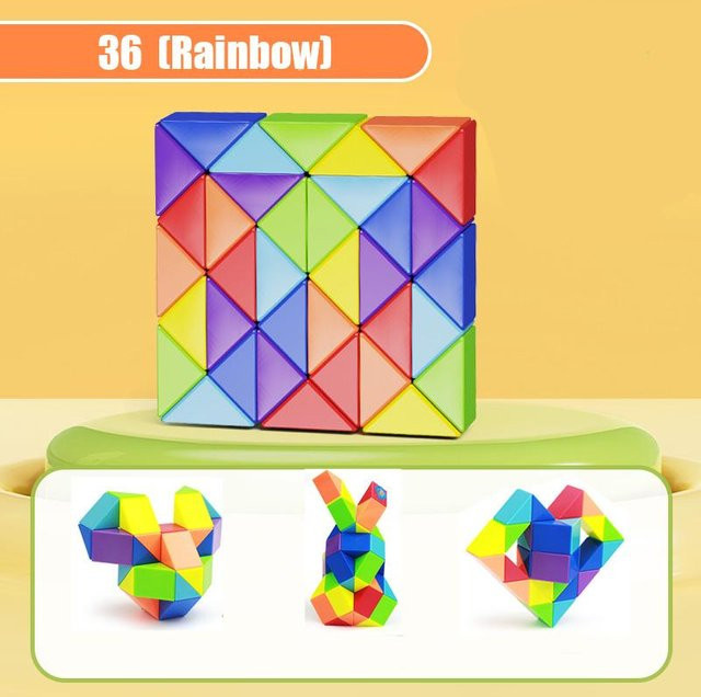Bai Fen Bai Magische Regel Schlange, Buntes Puzzle Spielzeug, Verwandlungsfähiger Mehrfarbiger Zauberwürfel - Bild 1