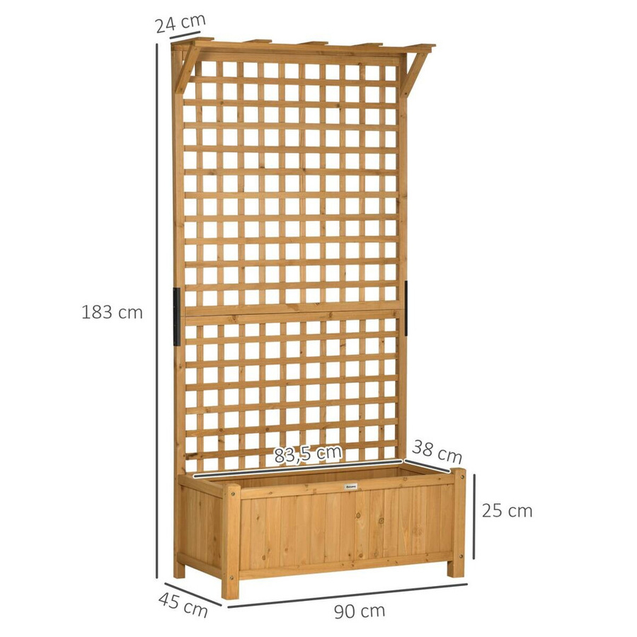 Outsunny Hochbeet aus Holz in Gelb, B/H/L: 45 x 183 x 90 cm - Bild 3