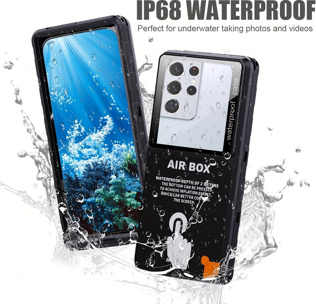 Wasserdichte, staubdichte und stoßfeste Handyhülle von shellbox in Grün für 6,9 Zoll Geräte, kompatibel mit Apple, Samsung, Huawei und Google - Bild 1