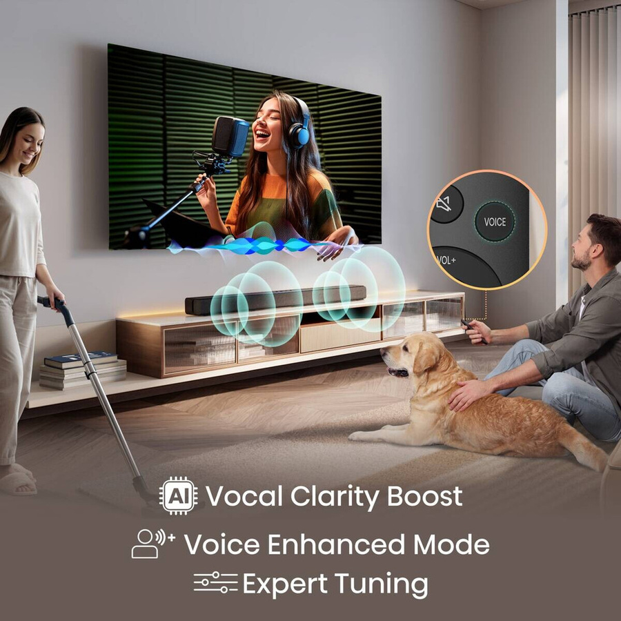 Hisense Soundbar HS1000 in Schwarz mit Bluetooth, HDMI, Optisch, USB-A und 3,5 mm Klinke - Bild 4