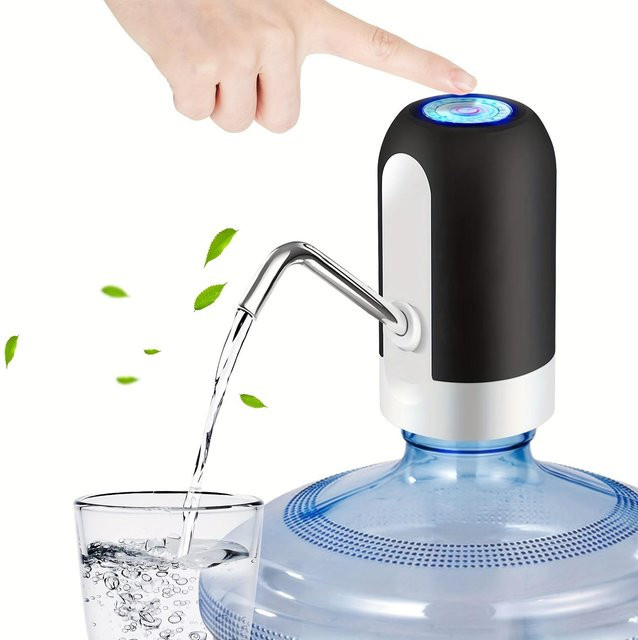 Elektrische Wasserflaschenpumpe von YC Direct, USB wiederaufladbare automatische Trinkwasserpumpe für 3-5 Gallonen Flaschen, Schwarz - Bild 1