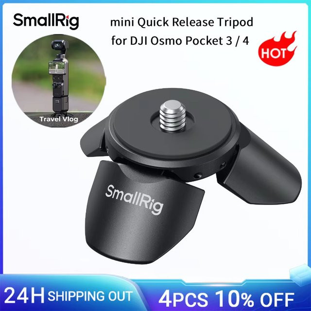 Smallrig Mini-Stativ-Tischständer mit magnetischem Schnellverschluss für DJI Osmo Pocket 3 und 4, Schwarz, Modell 6083 - Bild 1