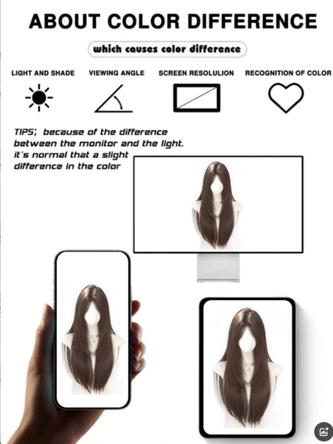 allaosify Synthetische Perücke für Damen, lange, glatte Haare - Bild 6