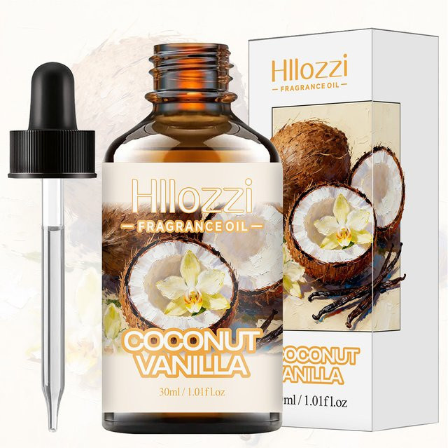 Hllozzi Duftöl Kokosnuss-Vanille, Unisex, für Gesicht, Körper, Hände, Füße - Bild 1