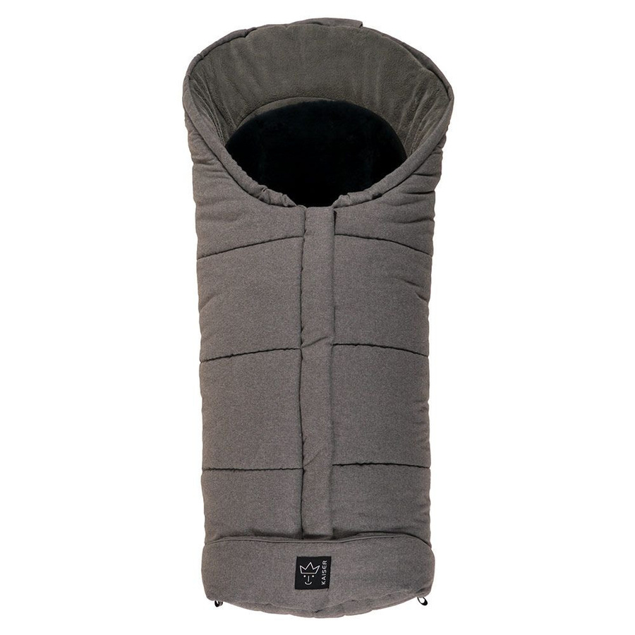 Kaiser Fleece-Fußsack Sheepy mit Lammfelleinlage in Anthrazit Melange mit Reflexstreifen - Bild 1