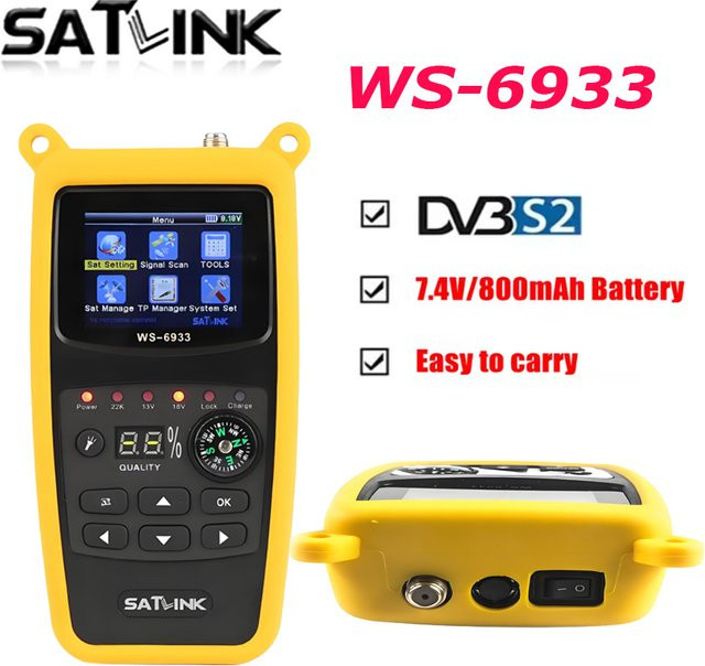 Satlink WS-6933 Digitaler Satellitenfinder DVB-S2 Signalfinder mit 2,1-Zoll-LCD-Display für C- und Ku-Band - Bild 1