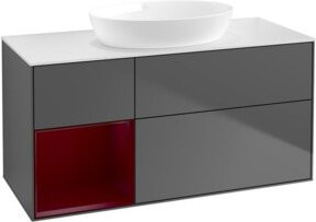 V&B Finion Waschtischunterschrank mit Wandbeleuchtung, Anthrazit lackiert, Breite: 120 cm, Höhe: 50,1 cm, Tiefe: 50,1 cm - Bild 1