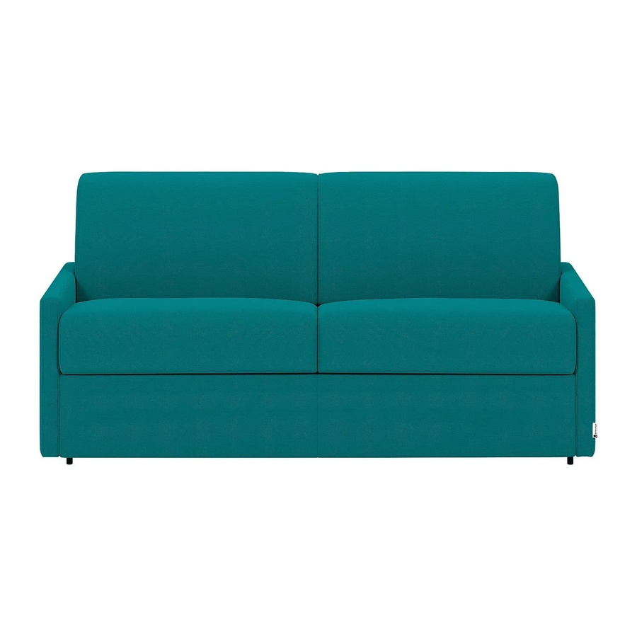 Vente-unique Schlafsofa Calife in Türkisblau mit Stoffbezug und Schaumstoffpolsterung, Breite: 170 cm - Bild 2