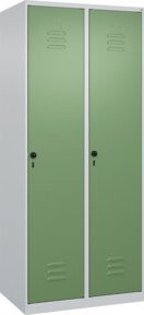 C+P Spind Classic PLUS Garderobenschrank mit 2 Abteilen, Stahlkonstruktion, Grau und Grün, H x B x T: 185 x 80 x 50 cm - Bild 1