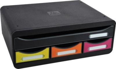 Exacompta TOOLBOX Regenbogen Ablagemodul A4+ mit 4 Schubladen, Farbe: Multicolour, Tiefe: 27 cm, Höhe: 13,5 cm - Bild 1