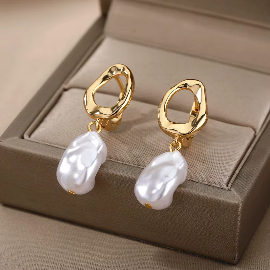 HPTOTMG Ohrringe, Edelstahl, Gold, Perle, Damen - Bild 2