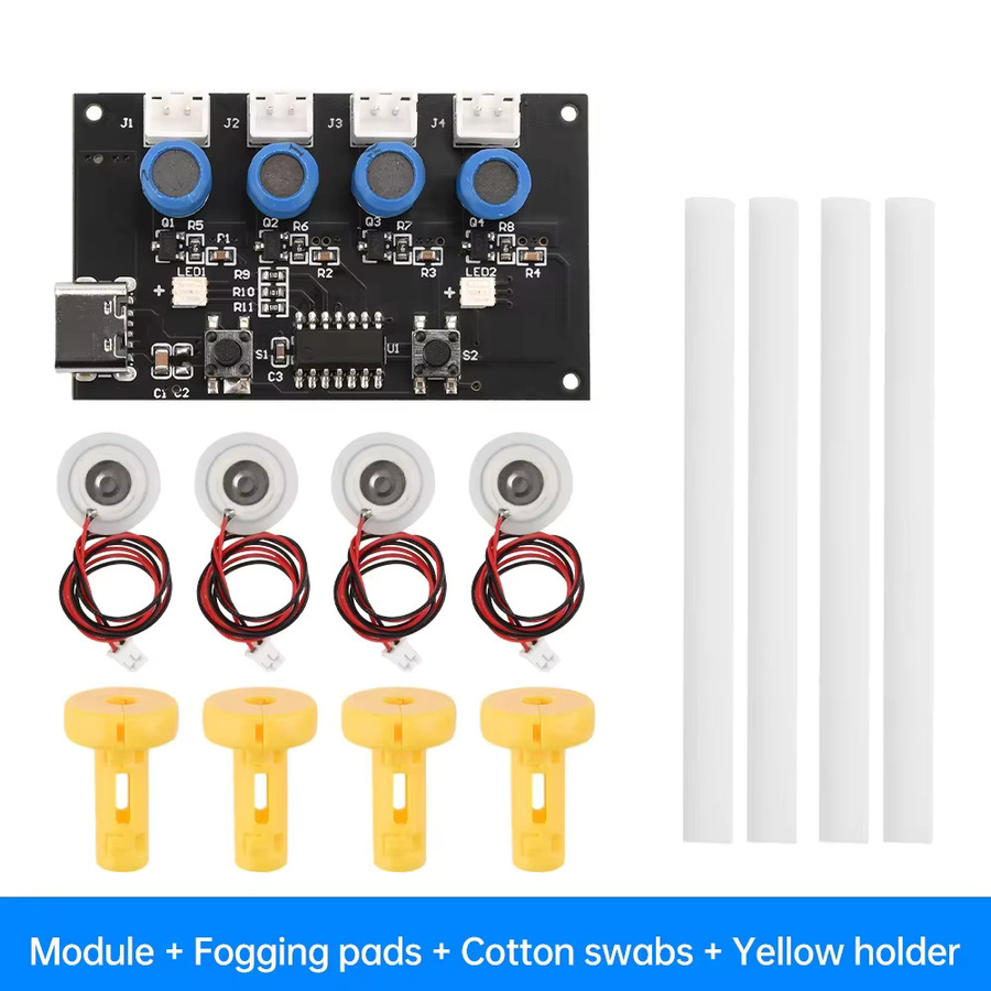 diymore Ultraschall Vernebler DIY Modul mit vier Spray-Generationen und bunter Atmosphärebeleuchtung, Schwarz, DC 5V - Bild 2
