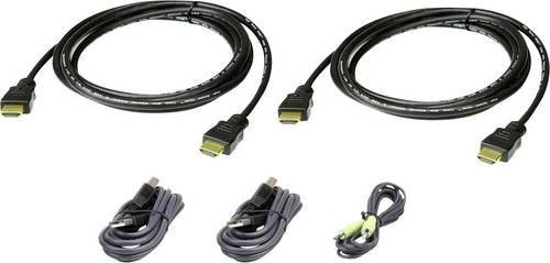 ATEN KVM Anschlusskabel in Schwarz mit HDMI, USB 2.0 A und 3,5 mm Klinkenstecker - Bild 1