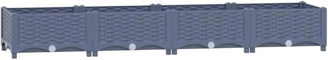 vidaXL Hochbeet aus Polypropylen in Grau und Blau, B/T/H: 160 x 40 x 23 cm - Bild 1