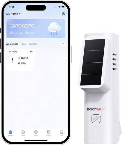 BaldrTherm Solar Thermo- und Hygrometer HCS701B in Weiß - Bild 1