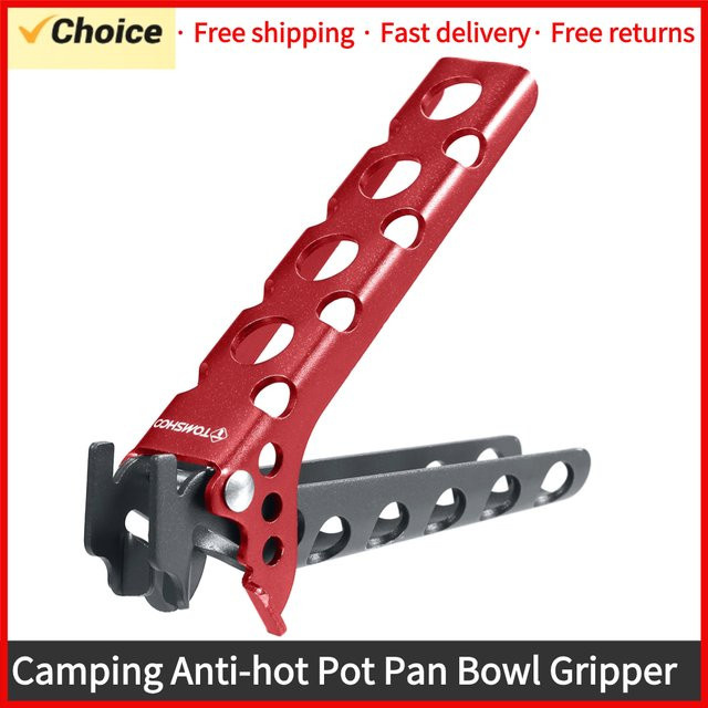 Tomshoo Topfheber aus Aluminium in Rot als hitzebeständiger Pfannengreifer und Kochgeschirr-Halter für Camping und Küche - Bild 1