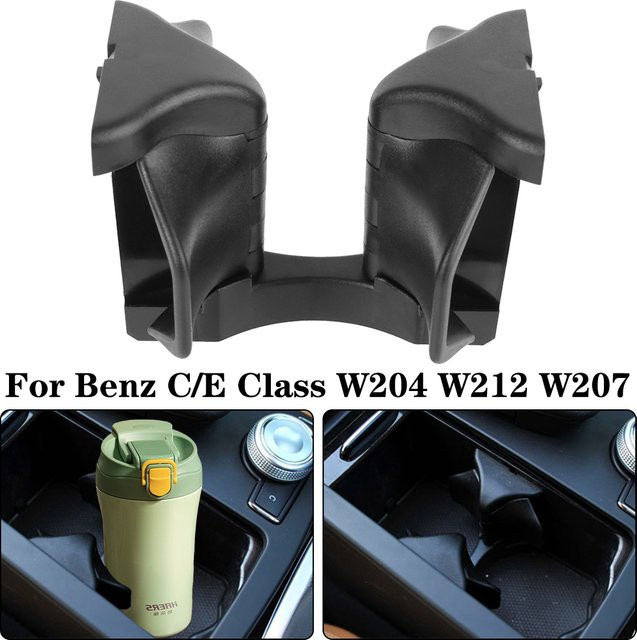Getränkehalter für die Mittelarmlehne in Schwarz für Mercedes Benz C/E W204 W212 W207 - Bild 1