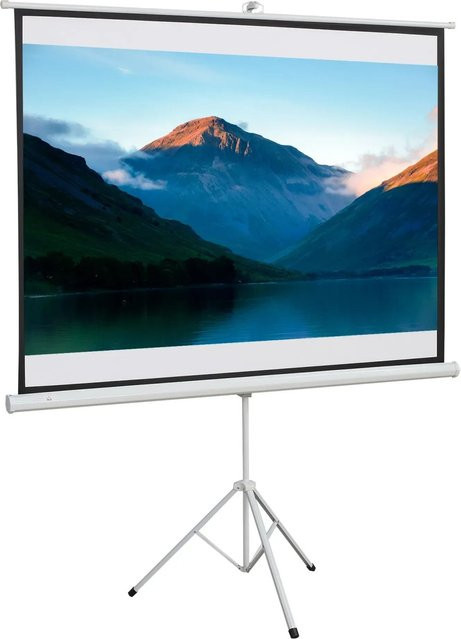 HOMCOM Beamer Leinwand aus Kunststoff und Metall in Weiß, B: 171 cm, H: 131 cm - Bild 1