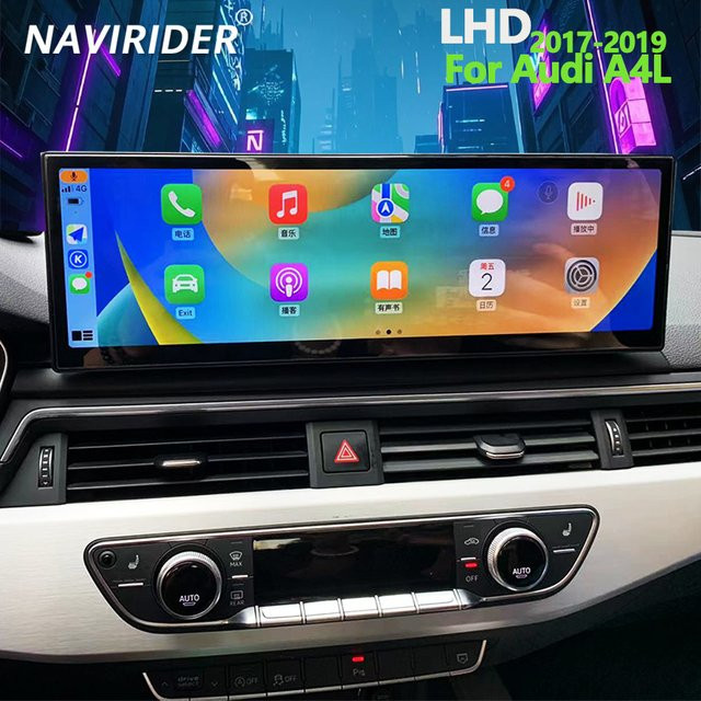 NAVIRIDER Android 15 Carplay Auto-Multimedia-Player mit GPS-Navigation für Audi A4 A4L 2017-2019, 14,9 Zoll, Schwarz - Bild 1