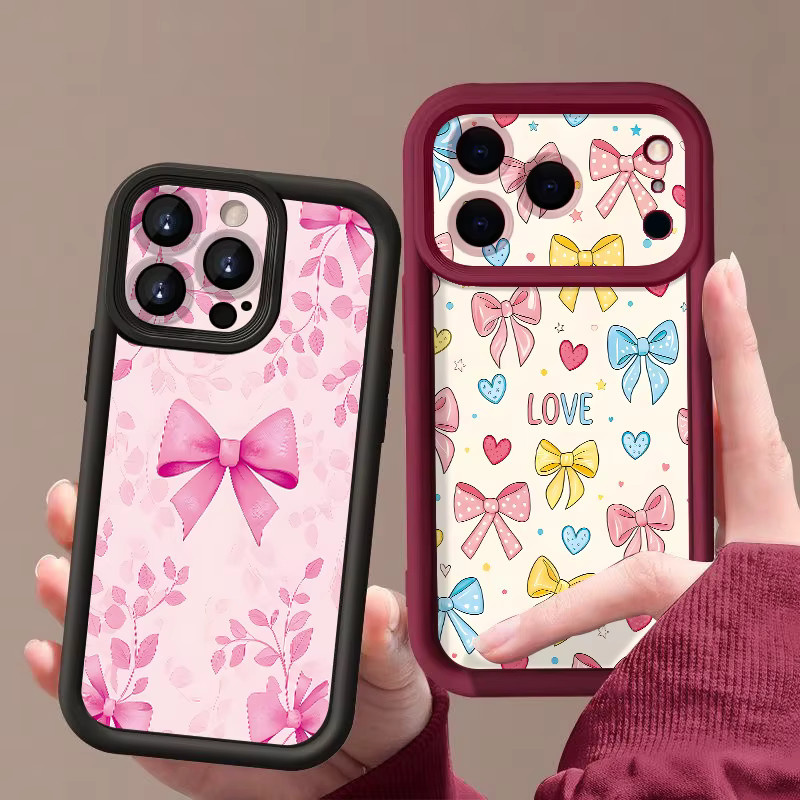 MOESOE Handyhülle mit buntem Schleifenmuster für iPhone 17e 17 16 15 14 13 Pro Max aus stoßfestem TPU Silikon in Multicolour - Bild 2