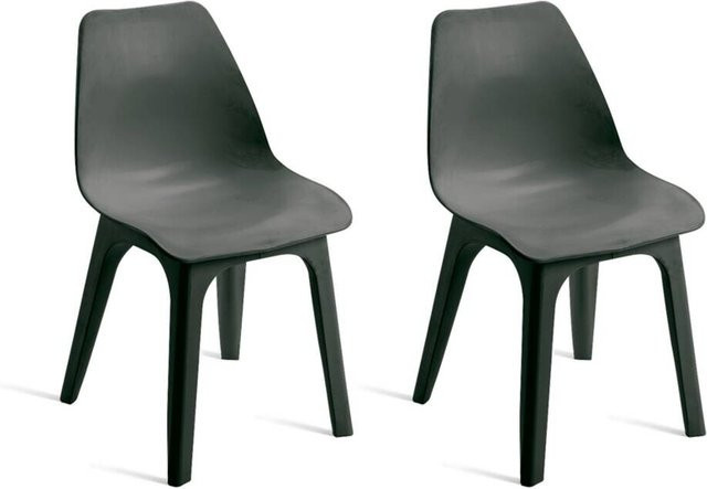ProGarden Sessel EOLO 2er-Set Anthrazit aus Polypropylen B/H: 45 x 81 cm - Bild 1