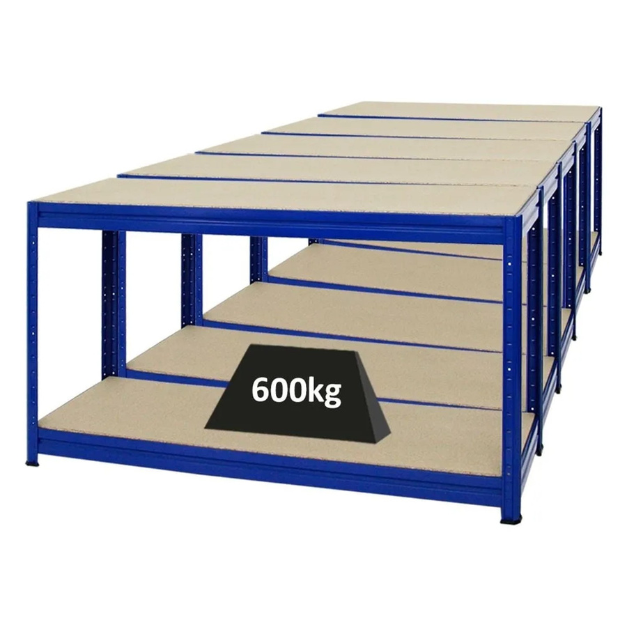 PROREGAL Dino Werkbank, 5er Set, höhenverstellbar, Blau, H x B x T: 90 x 160 x 60 cm, Traglast 600 kg - Bild 2