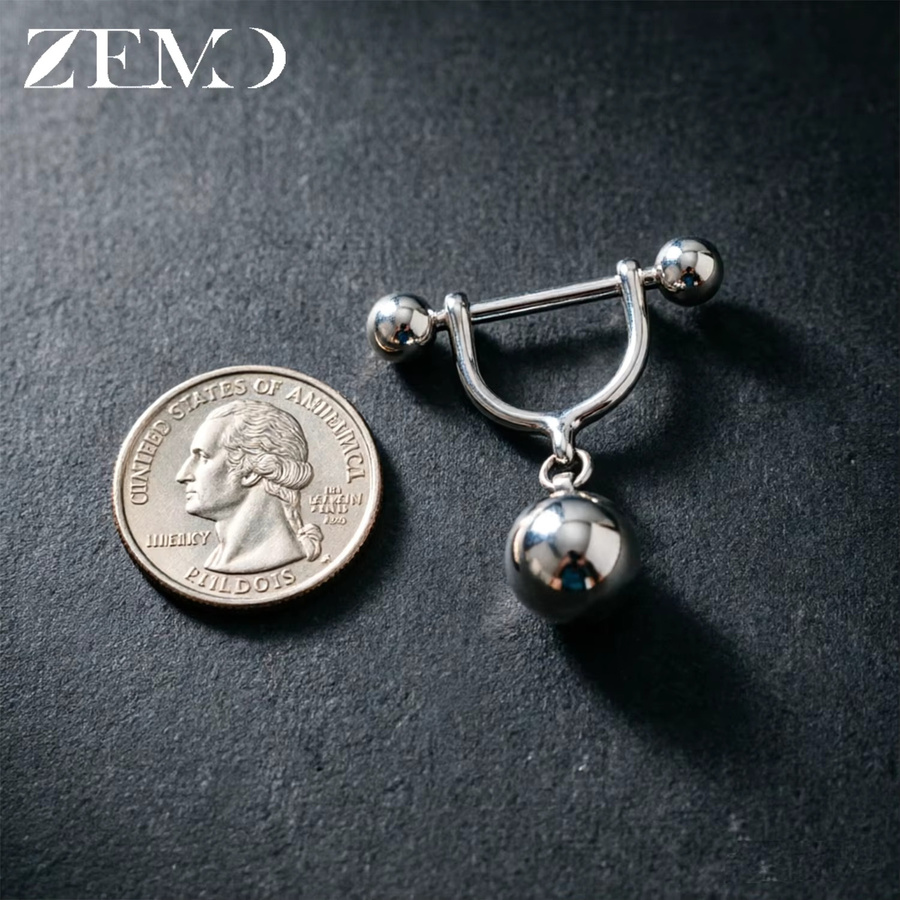 ZEMO Nippelringe Tropfen, Edelstahl, Silber, Punk - Bild 4