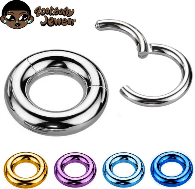 ZOORBODY JEWELRY Nasenpiercing Hoop-Ring, Titan, Silber - Bild 1