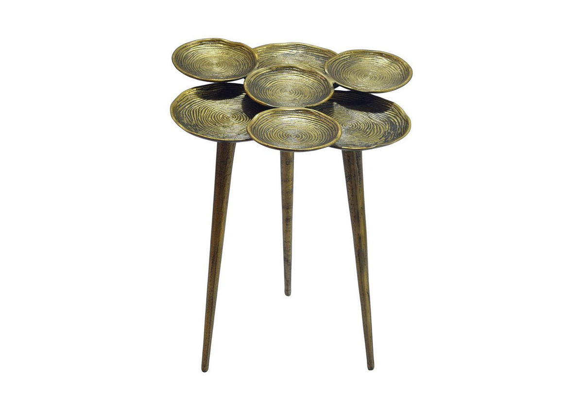 moebelfaktor Beistelltisch Sandsli in Gold aus Aluminium, rund, Durchmesser: 46 cm - Bild 1