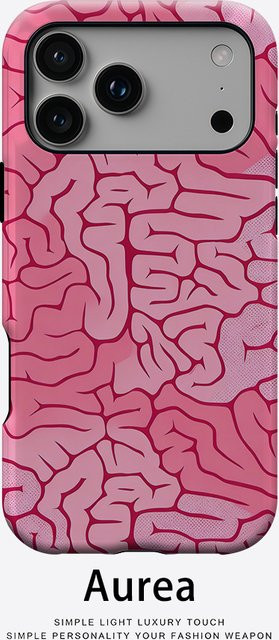 Aurea Case Matte Bumper MagSafe kompatible stoßfeste Hartschalen-Hülle für iPhone mit rosa Maserung - Bild 1