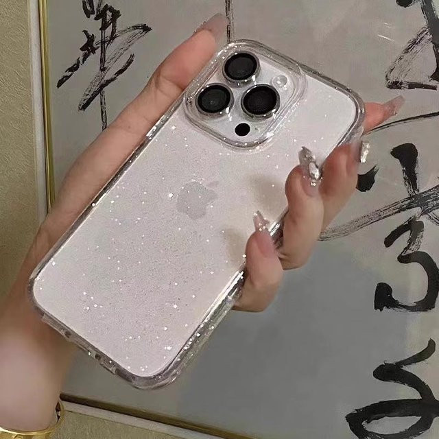 Aibairuixin Glitzer Silikonhülle für iPhone in Transparent und Schwarz - Bild 1