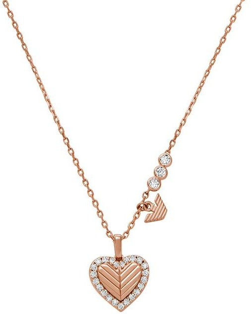 Emporio Armani Herz-Anhänger Halskette, Roségold, Zirkonia, Damen - Bild 1