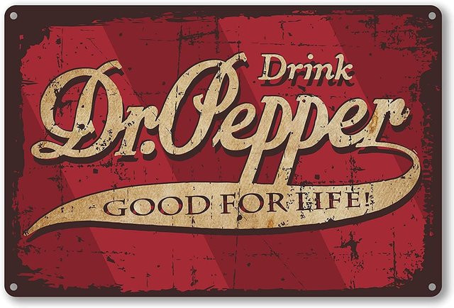 Agedsign Dr. Pepper Vintage Metall-Blechschild Wanddekoration in Rot, B: 20,0 cm, H: 14,0 cm - Bild 1