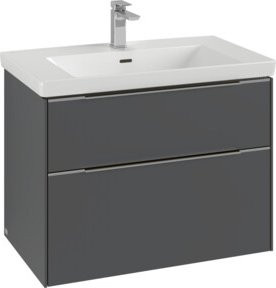 Villeroy & Boch Waschtischunterschrank Subway 3.0 in Blau und Weiß, Wandmontage mit LED-Beleuchtung und Schubladen, B/T/H: 77,2 x 57,6 x 47,8 cm - Bild 1