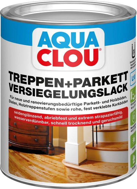 Clou Aqua Clou Treppen- und Parkett Versiegelungslack wasserbasiert seidenglänzend transparent 750 ml - Bild 1