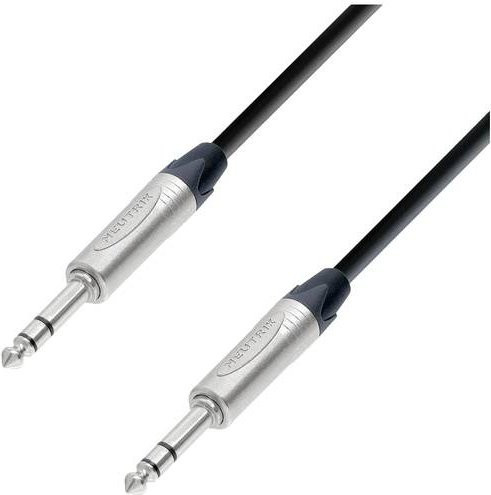 Adam Hall 5 STAR BVV 0300 Audio Anschlusskabel Schwarz mit 2x 3,5 mm Klinkenstecker (Stereo), Länge: 3 m - Bild 1