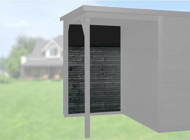 WEKA Rückwand aus Massivholz für WekaLine Designhaus 172 in Anthrazit, Breite: 295 cm - Bild 1