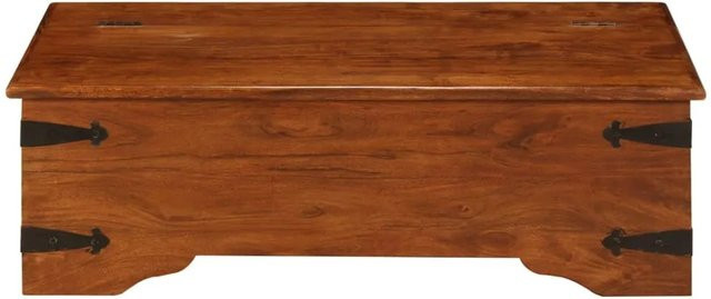 vidaXL Couchtisch aus Akazienmassivholz in Braun mit Retro-Design, B/T/H: 110 x 55 x 35 cm - Bild 1