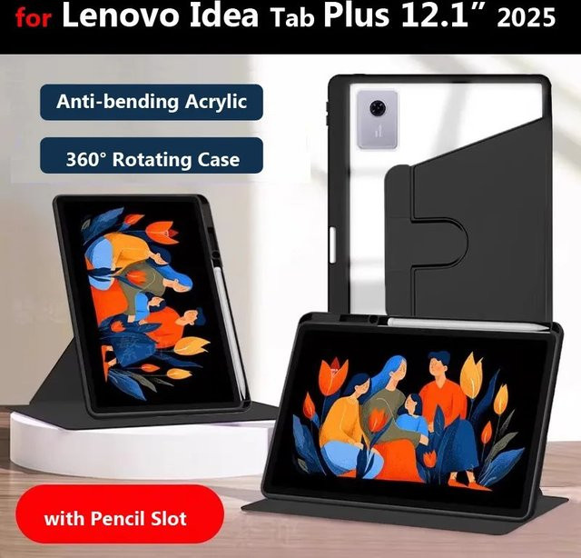 360-Grad-Rotationshülle für Lenovo Idea Tab Plus 12,1 Zoll TB361FU und Xiaoxin Pad Pro GT in Schwarz oder Blau - Bild 1