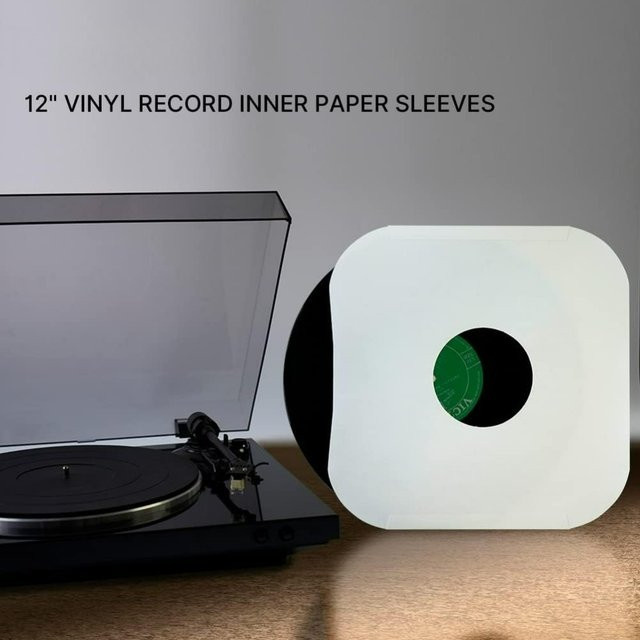 50er-Pack Archiv-Vinyl-Schallplattenhüllen für 12 Zoll LPs, säurefreie Innenhüllen aus weißem Kraftpapier zum Schutz deiner Medien - Bild 1