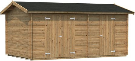 Palmako Jari Blockbohlenhaus aus Fichtenholz in Braun mit Satteldach und Boden B/H/T: 550 x 251 x 300 cm - Bild 3