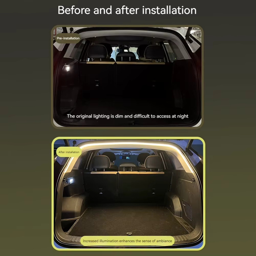 APWIKOGER LED Kofferraum Licht Streifen Neon Flex Dynamisches Fließendes Rücklicht in Blau und Weiß mit Sensor für Limousinen, SUV und Pickups - Bild 3