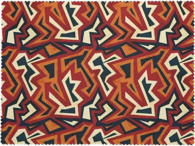 Rechteckige Tischdecke von JMG Household Supplies in Koralle Orange mit ethnischem Boho-Azteken-Design, Waschbare Tischabdeckung aus Polyester, B/T: 100 x 160 cm - Bild 1