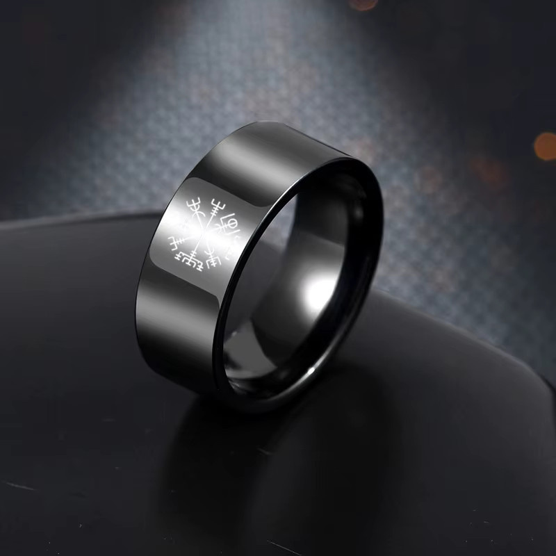Beiao Ring Edelstahl, Vintage, Schwarz, Unisex - Bild 2