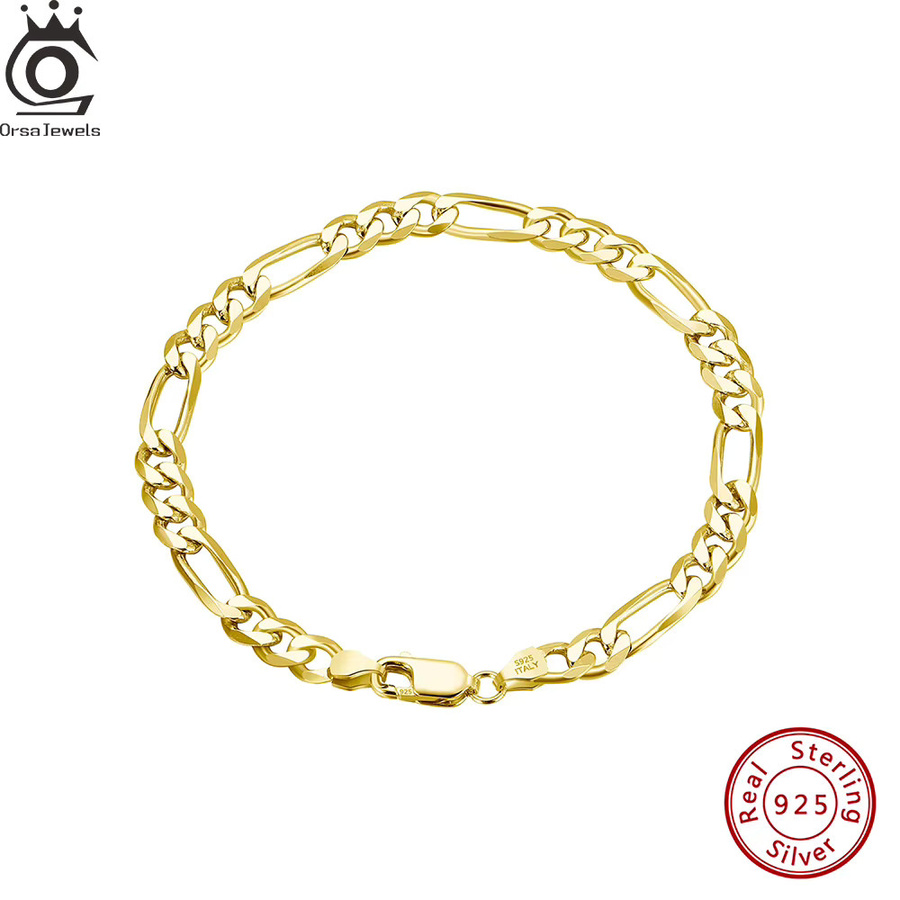 ORSA JEWELS Armband, 925 Silber, 14 Karat vergoldet, Damen, 3,3 mm - Bild 2