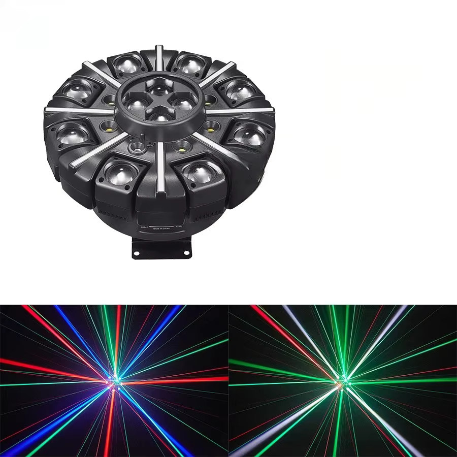 Carinamoba 150W RGBW 8-Arm LED Moving Head Light in Schwarz mit Fernbedienung, DMX512, Stroboskop und stufenloser Dimmung für Disco, Bar und Bühne - Bild 3